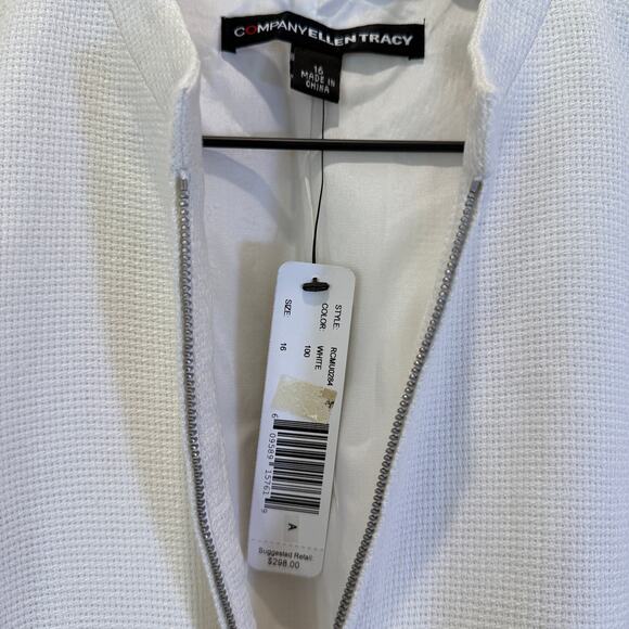 VTG Deadstock Company Ellen Tracy Linen Blazer Women's Size 16 White Vintage - Picture 7 of 13